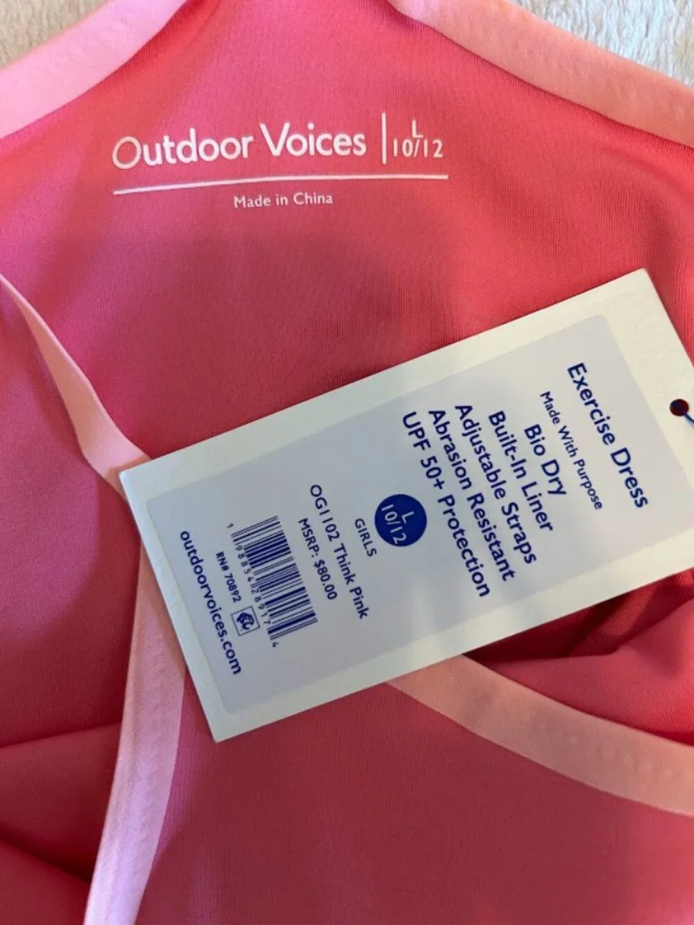 New!  High End Outdoor Voices Girls Dress with built in shorts